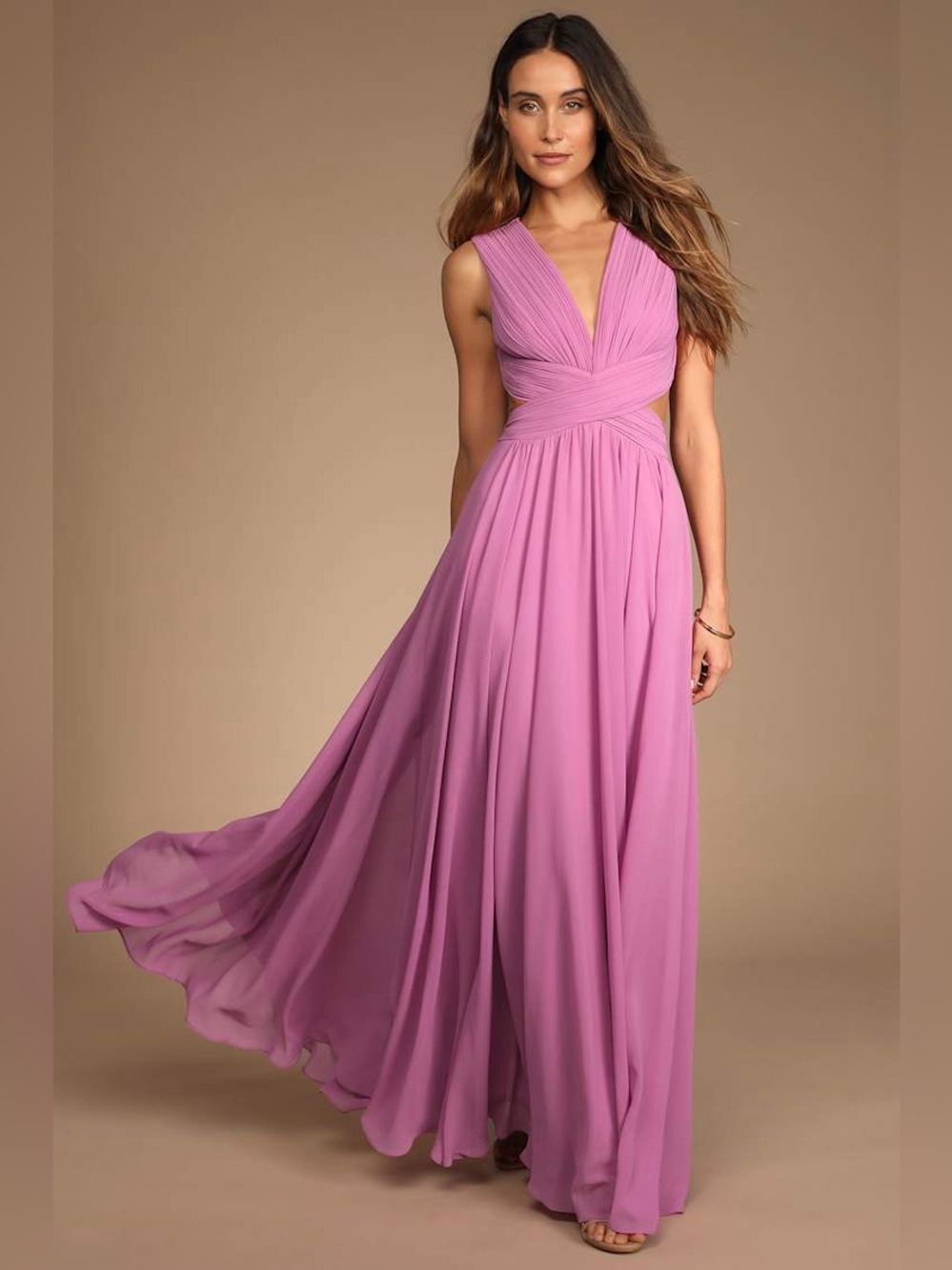 Lulus Vivid Imagination Lilac Cutout Maxi Dress Size XS NWT